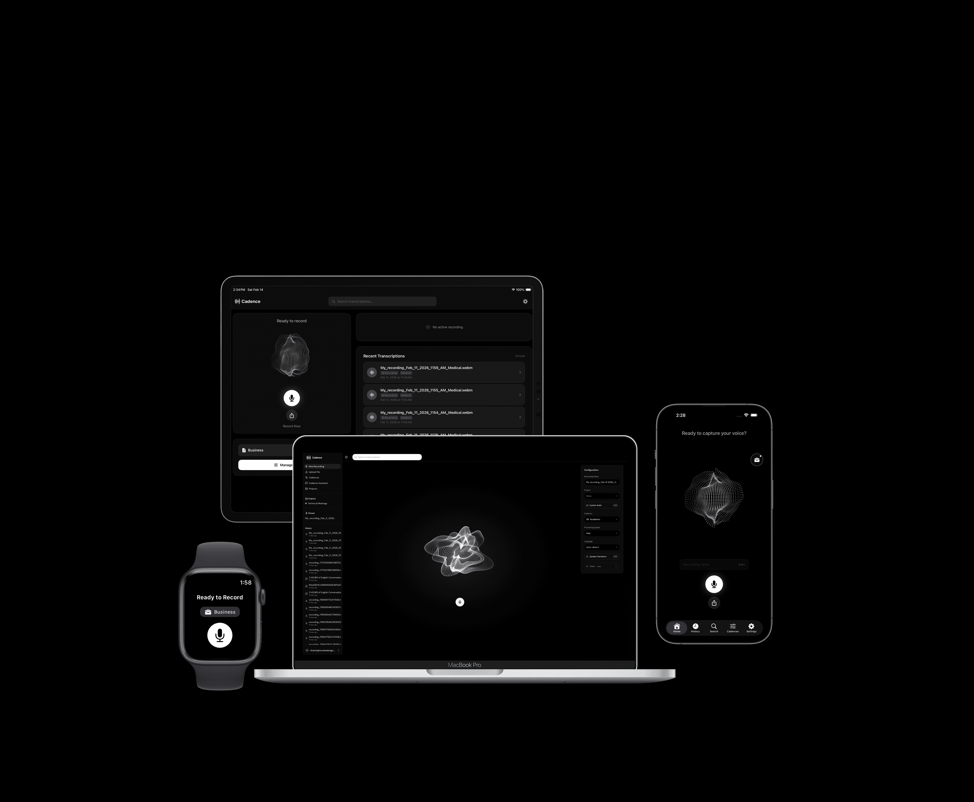 Cadence on MacBook, iPad, iPhone, and Apple Watch